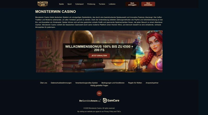 Monsterwin Casino: Das ultimative Online Casino für Deutschland